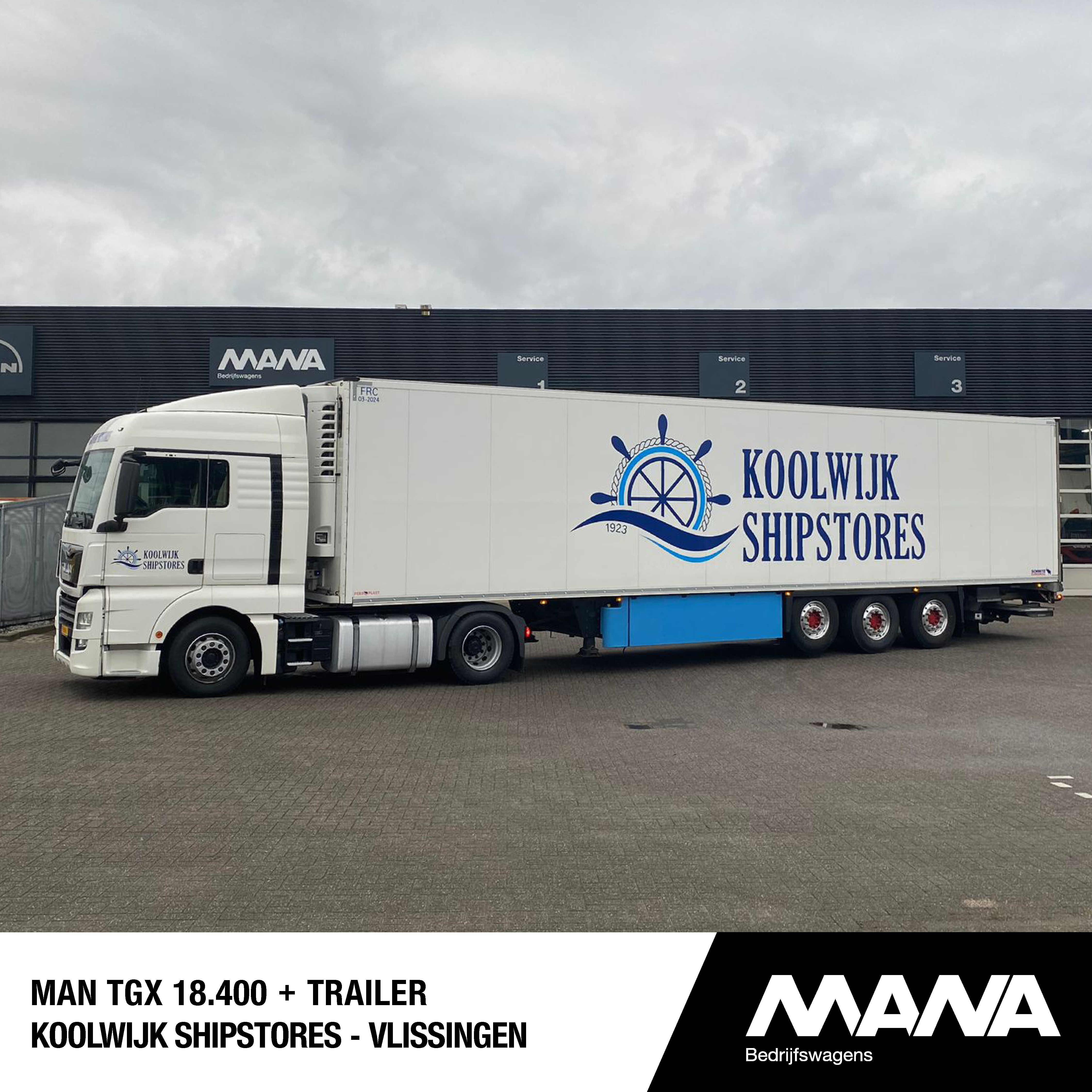 MAN TGX 18.400 + trailer Koolwijk Shipstores - Vlissingen