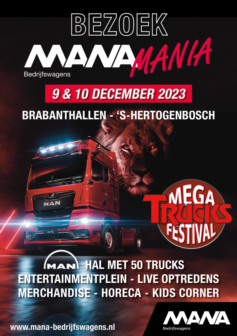 Poster MANA Mania Mega Trucks Festival 2023